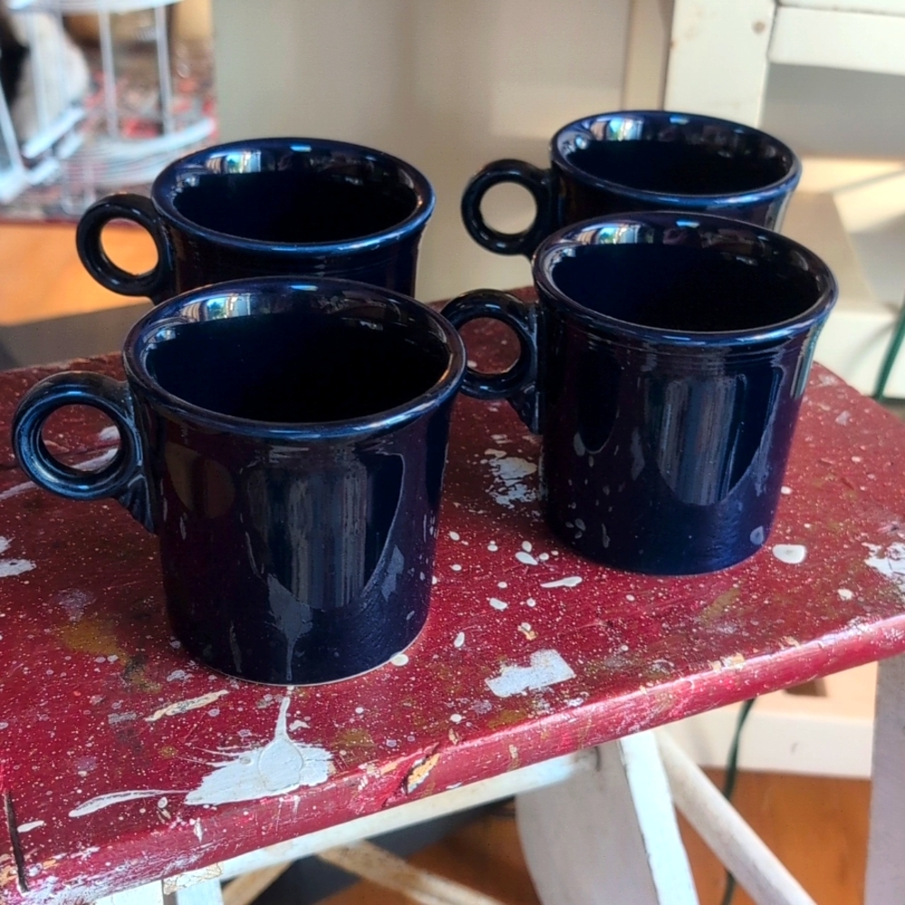 "4'Fiestaware Colbalt Blue Tom&Jerry's Mug's, "1986"